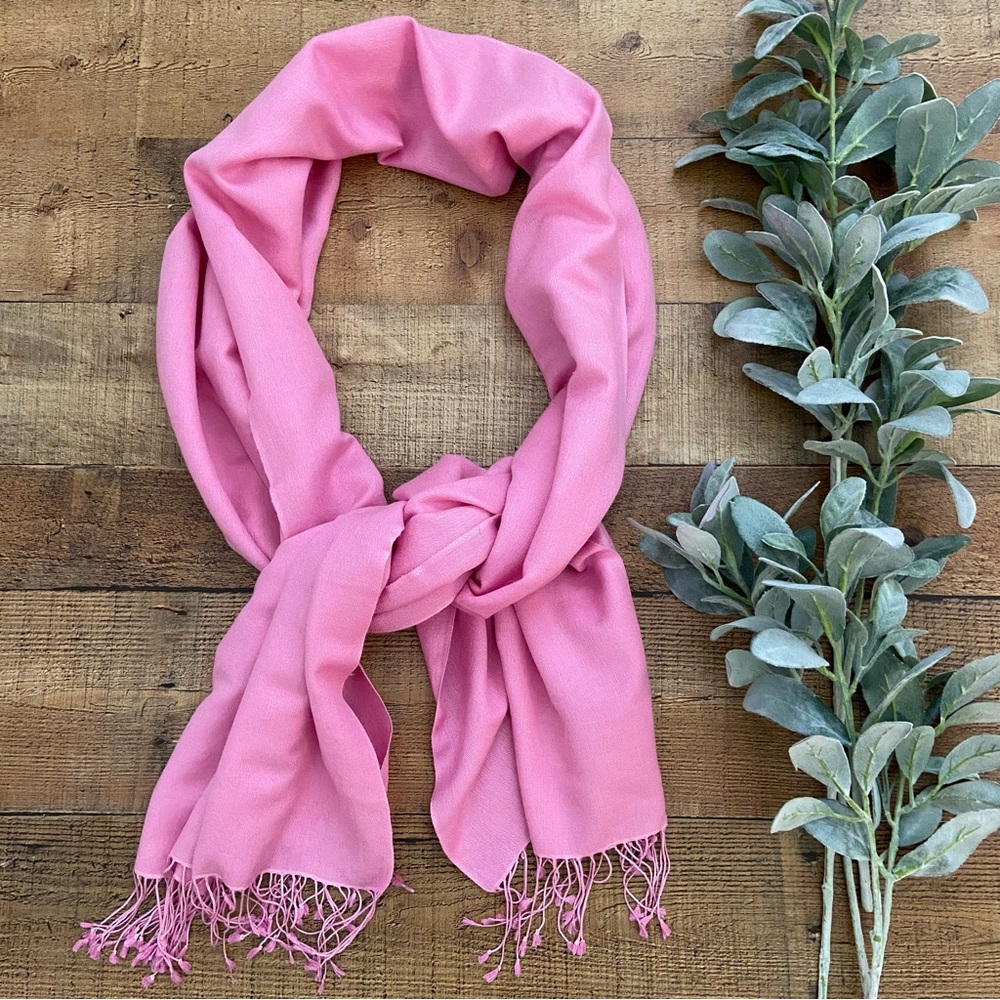 Scarf Pashmina + Silk Gorgeous Handcrafted Pink Scarf